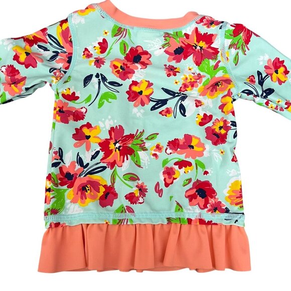 Ruffle Butts Floral‎ Rash Guard 2 pIece Swim Size 6-12 M - Picture 3 of 5